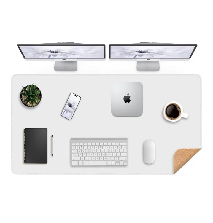 Large Desk Mat 47" x 23.7",Leather Desk mat,Double-Sided Desk Pad,Desk matt for Desktop,Large Mouse Pad,Office Desk mat,Waterproof Desk Blotter pad for Office&Home(Black+Cork)