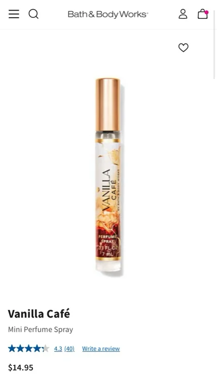 Vanilla Café Mini Perfume Spray
