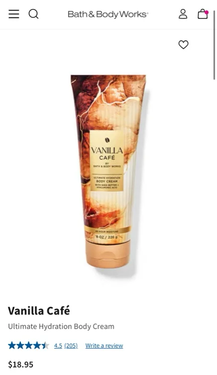 Vanilla Café Ultimate Hydration Body Cream