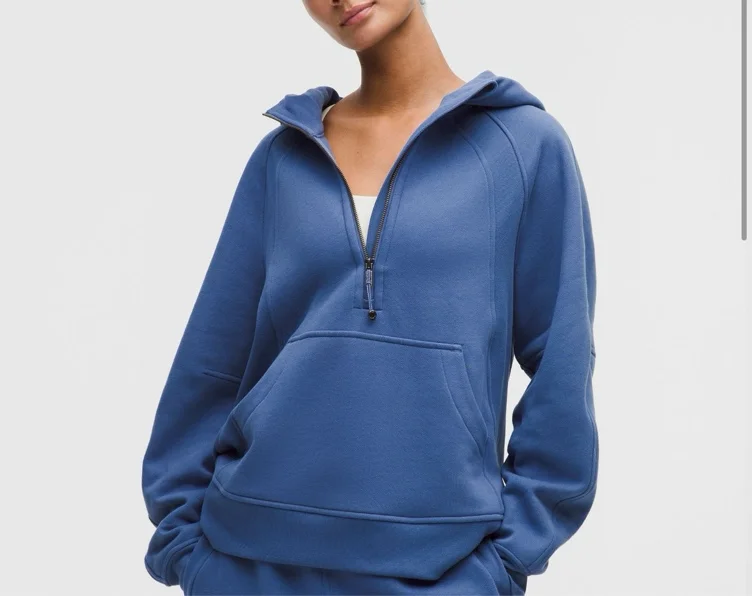 Scuba Oversized Half-Zip Hoodie *Long - Brilliant Blue 
