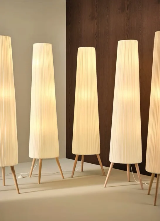 ÖKENSAND Floor lamp - beech/white