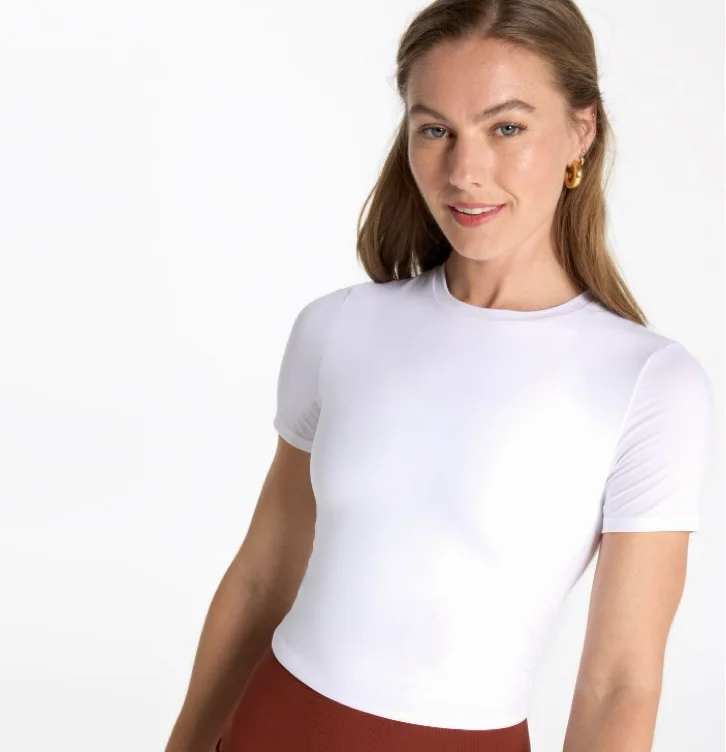 CALIA Women's Inspire Short Sleeve Top, Medium, Ground Fennel