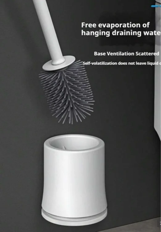 1 Set Long Handle Silicone Toilet Brush, Simple Design, Soft Silicone Brush Head, Protects Toilet Glaze, Suitable For Bathroom, Restroom, Home And Office Use Bathroom Decor Fall Decor