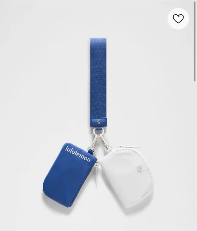 Dual Pouch Wristlet - Blue and white - ONE SIZE
