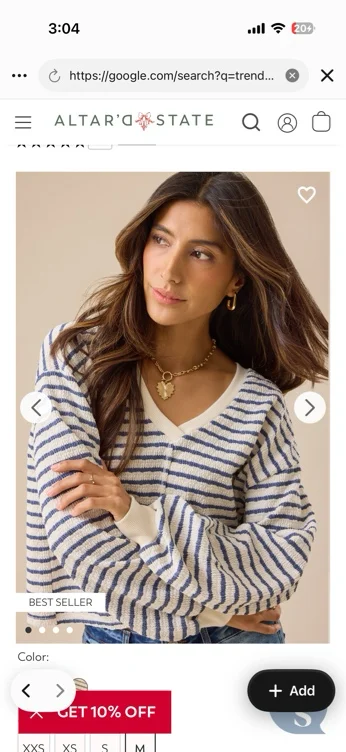 Raelynn V-Neck Striped Top