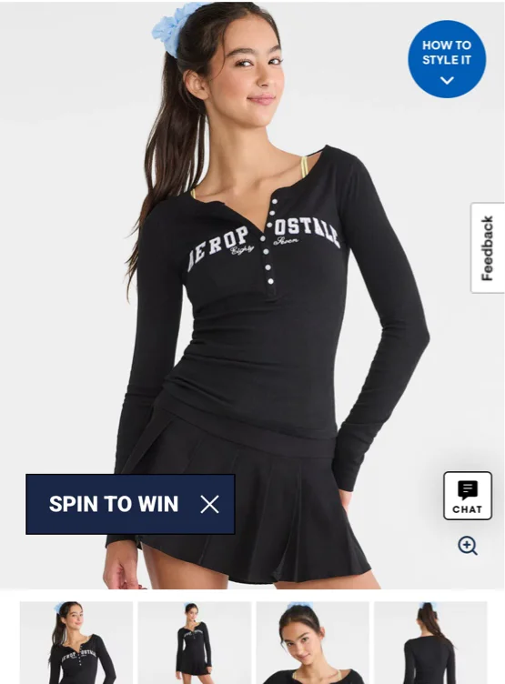 WomenLong Sleeve Aeropostale Logo Graphic HenleyLong Sleeve Aeropostale Logo Graphic Henley