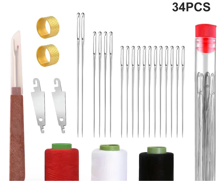 36 PCS Steel Needles Set - Long & Thin Handmade Quilting & Sewing - TikTok Shop