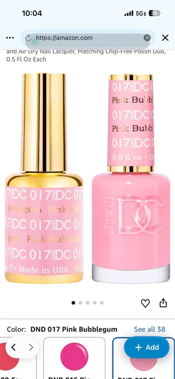 Amazon.com: DND DC Gel Polish Set, Pink Collection, UV/LED GelPolish and Air Dry Nail Lacquer, Matching Chip-Free Polish Duo, 017 Pink Bubblegum, 0.5 Fl Oz Each : Beauty & Personal Care