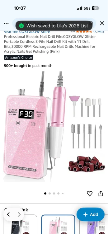 Amazon.com: Professional Electric Nail Drill File:COSYGLOW Glitter Portable Cordless E-File Nail Drill Kit with 11 Drill Bits,30000 RPM Rechargeable Nail Drills Machine for Acrylic Nails Gel Polishing (Pink) : Beauty & Personal Care