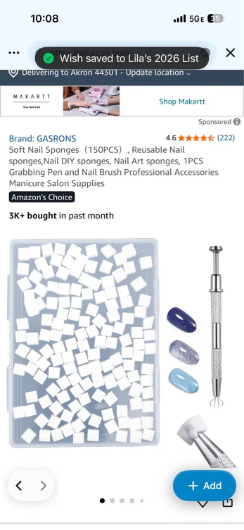 Amazon.com : GASRONS Soft Nail Sponges（150PCS）, Reusable Nail sponges,Nail DIY sponges, Nail Art sponges, 1PCS Grabbing Pen and Nail Brush Professional Accessories Manicure Salon Supplies : Beauty & Personal Care
