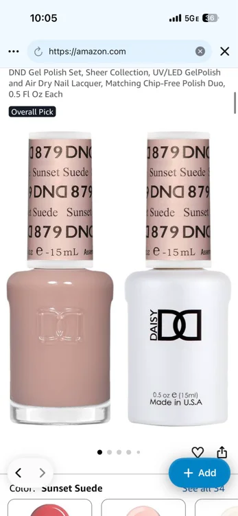Amazon.com: DND Gel Polish Set, Sheer Collection, UV/LED Gel Polish and Air Dry Nail Lacquer, Matching Chip-Free Polish Duo, 879 Sunset Suede, 0.5 Fl Oz : Beauty & Personal Care