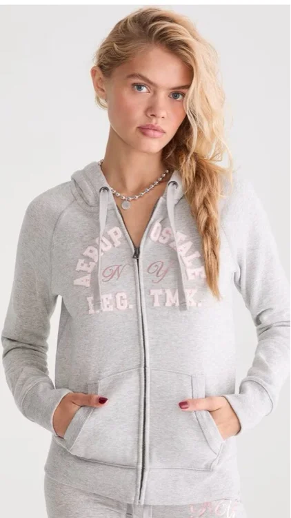 Aero New York Rhinestone Full-Zip Hoodie