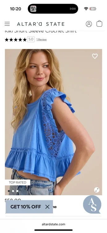 Kiki Short Sleeve Crochet Shirt
