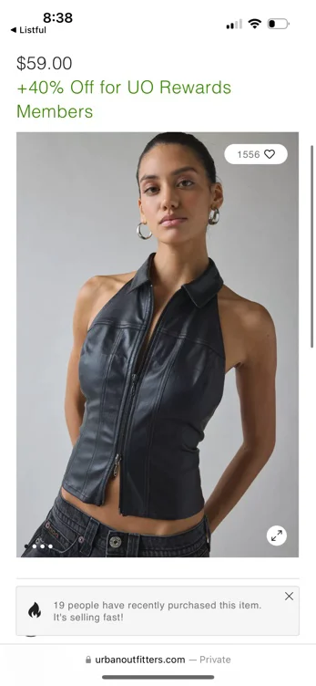 UO Julia Coated Open-Back Cropped Vest Top