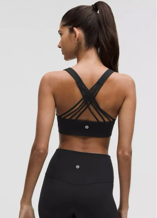 FlexyFlex Strappy Yoga Bra *Light Support, A-C Cups - Black - S/M