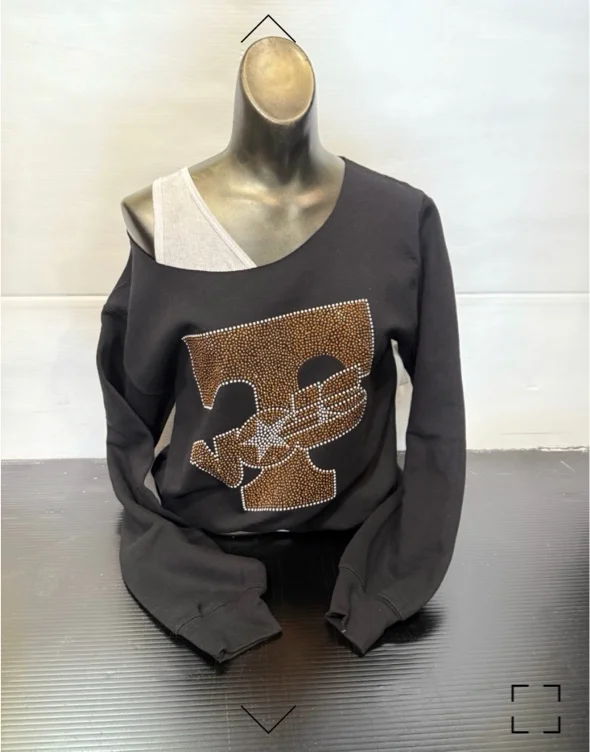 Bling Off The Shoulder Sweatshirt – Tennessee Vols – Max and Ginos Clothing