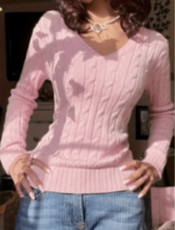 v neck   fit cable womens   spun yarn temu - Temu