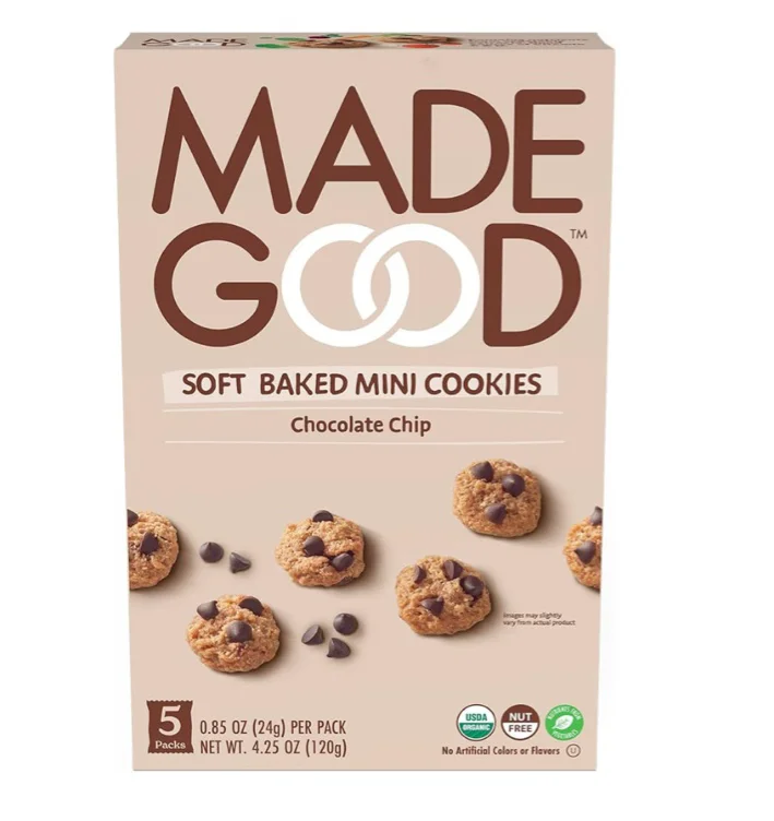 Amazon.com : MadeGood Chocolate Chip Soft Baked Cookies, Organic Snacks, 0.85oz Each : Everything Else