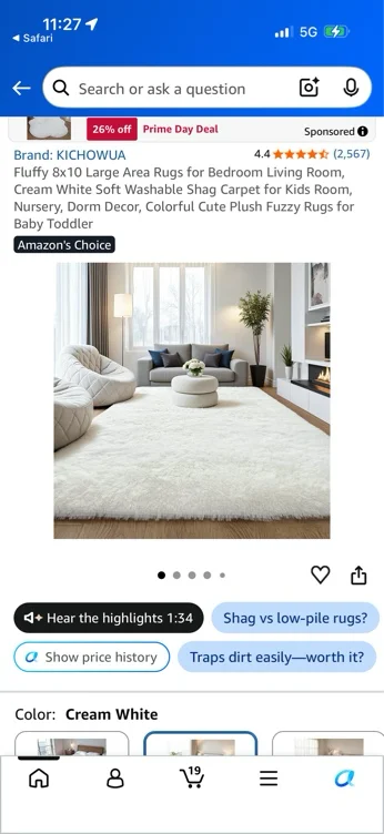 Amazon.com: Fluffy 8x10 Large Area Rugs for Bedroom Living Room, Cream White Soft Washable Shag Carpet for Kids Room, Nursery, Dorm Decor, Colorful Cute Plush Fuzzy Rugs for Baby Toddler : Home & Kitchen