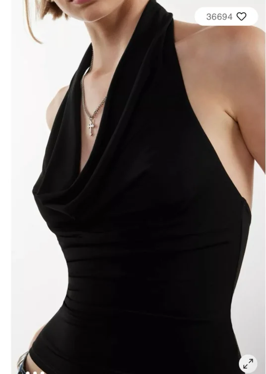 Silence + Noise Coyote Cowl Neck Halter Top