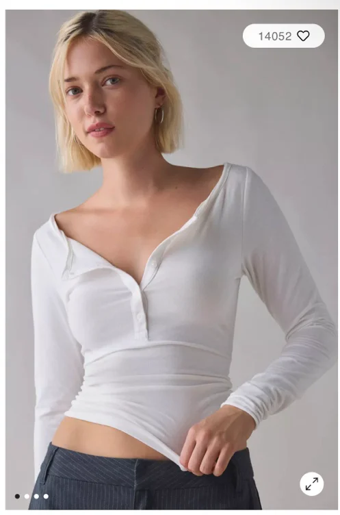 Out From Under Betty Boatneck Long Sleeve Henley Top
