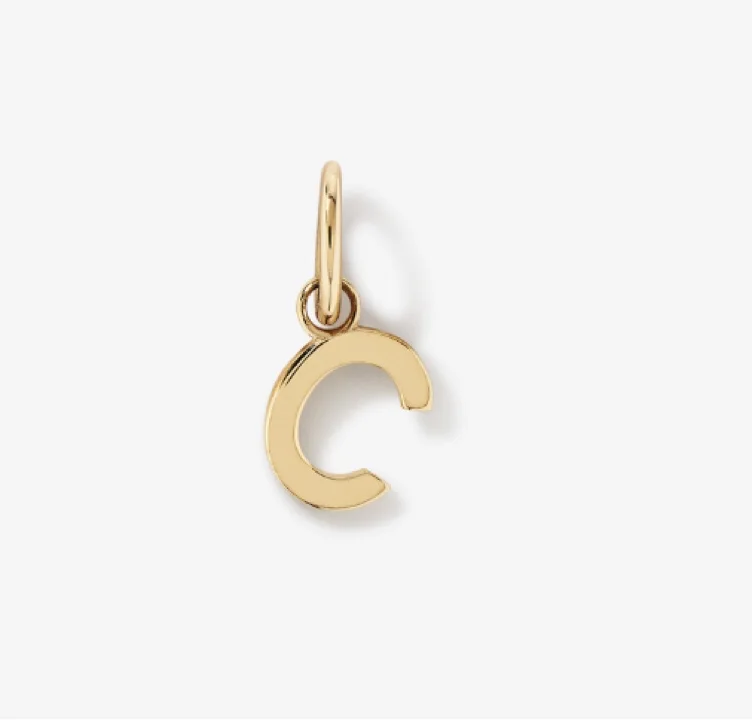 letter c initial pendant in 10kt yellow gold