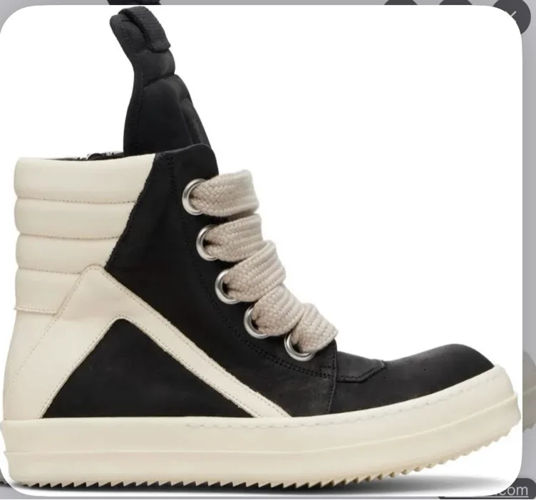 Rick Owens Black Jumbo Laces Geobasket Sneakers