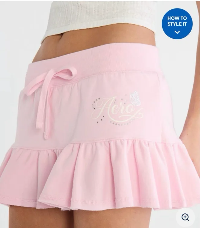 Aero Butterfly Y2K Fleece Skort