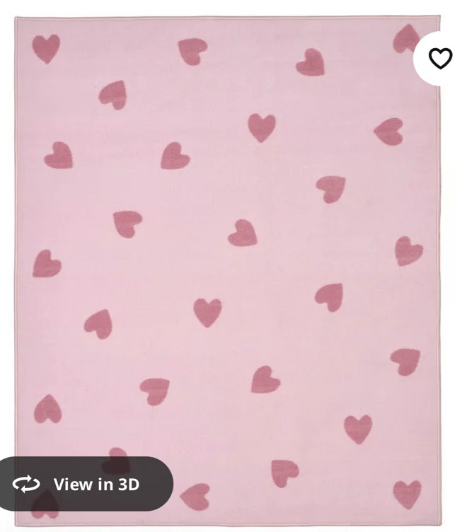 BARNDRÖM Rug - pink 133x160 cm (4 ' 4 "x5 ' 3 ")