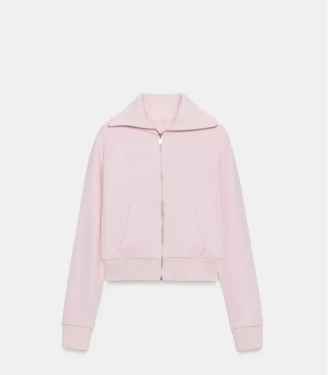 Zara Plush ZipUp Jacket Pink S Woman