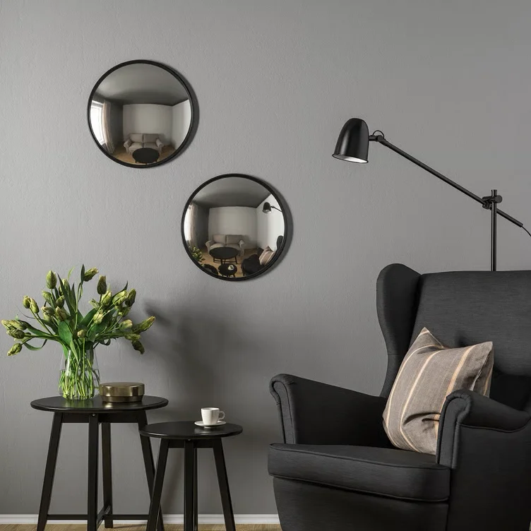 SVARTBJÖRK Decorative convex mirror - black 41 cm