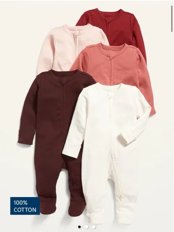 5-Pack 100% cotton sleepers size: 3-6 months