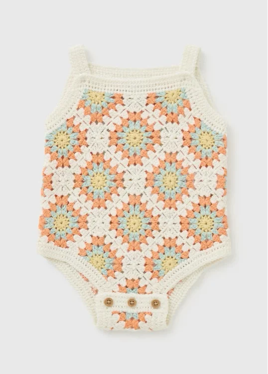 Baby Multicolour Crochet Romper (0-23mths)