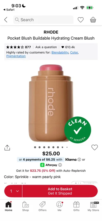 Pocket Blush Buildable Hydrating Cream Blush - Sleepy Girl - soft mauve