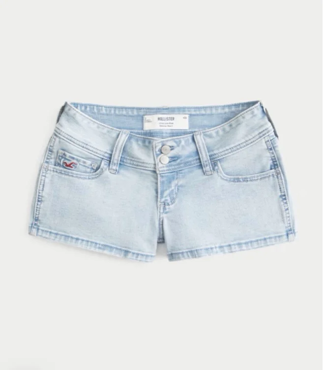Ultra Low-Rise Jean Shortie Shorts