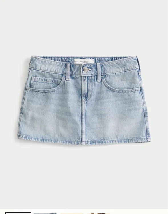 Lace Tie Denim Mini Skort