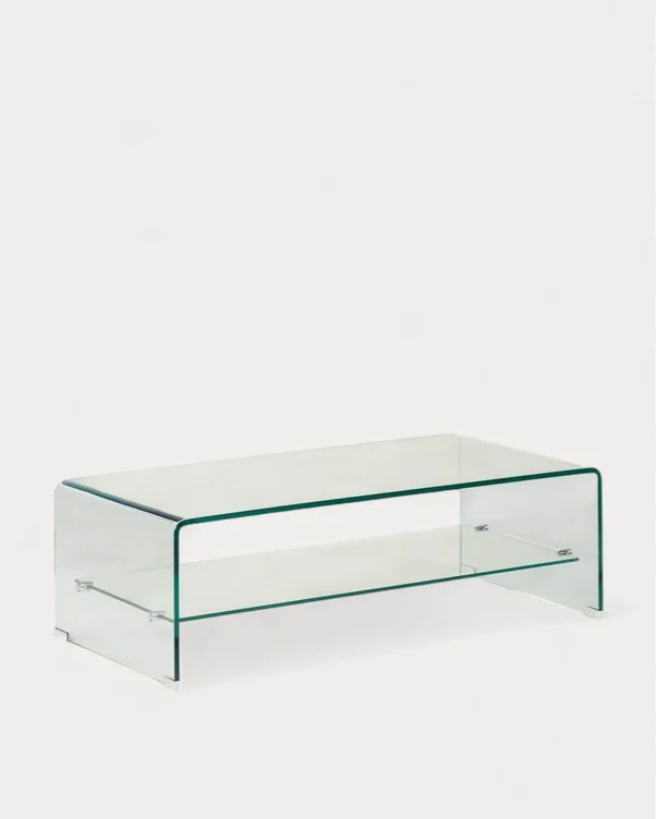 Table Basse Rectangulaire en Verre Trempé (110,5 x 55,5 cm) Endil