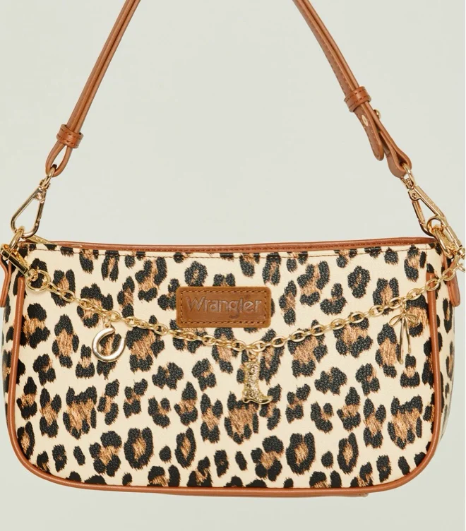 Wrangler Women's Boot Barn Exclusive Leopard Print Shoulder Bag with Chain | Boot Barn