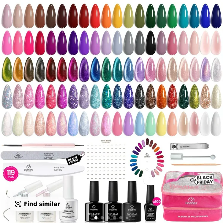 Beetles Gel Nail Polish Nail Art Manicure Set, 100 Colors 5m | Black Friday Sale TikTok Shop