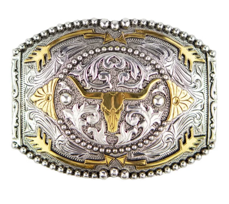 Cody James Men's Antique Silver & Gold Longhorn with Arrows Belt Buckle | Boot Barn