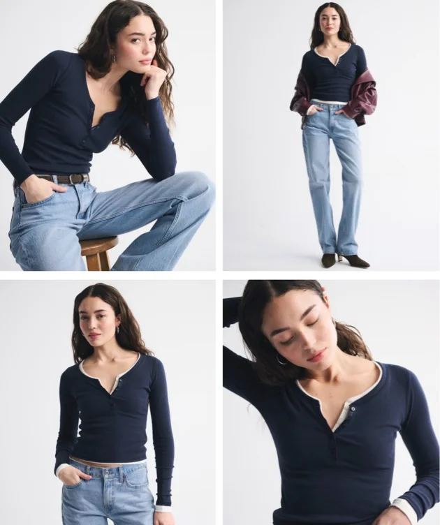 Long-Sleeve navy top 