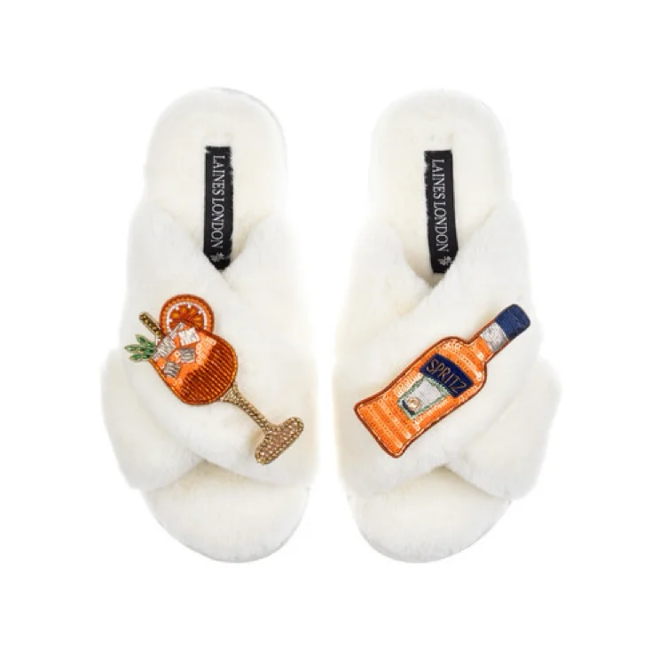 Classic Laines Slippers With Summer Spritz Brooches