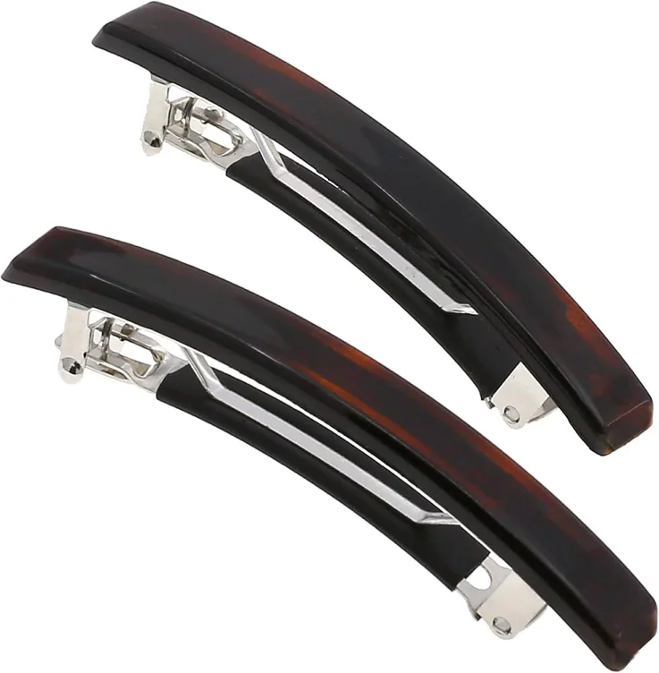 Amazon.com : Camila Paris AD1/2 French Hair Barrette Clip for Girls, Set of 2 Small Rubberized Metal Clasp Strong Hold Grip Hair Clips for Women, No Slip Durable Styling Girls Hair Accessories, Made in France : Beauty & Personal Care