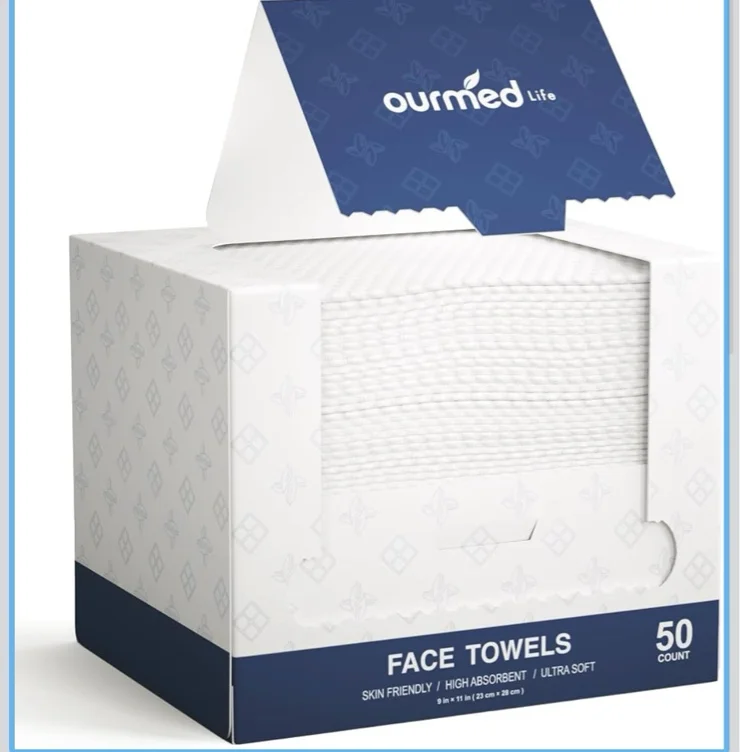 Amazon.com: Ourmed Life Face Towels, 11"×9" Disposable Face Towel – Ultra-Soft, Thickened Facial Towelettes, Lint-Free Dry Wipes for Sensitive Skin, Ideal for Makeup Removal & Skincare (50 Count, 1 Pack) : Beauty & Personal Care