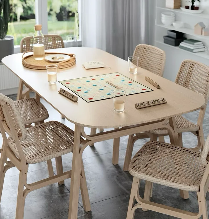 VOXLÖV Mesa de refeição - bambu claro 180x90 cm