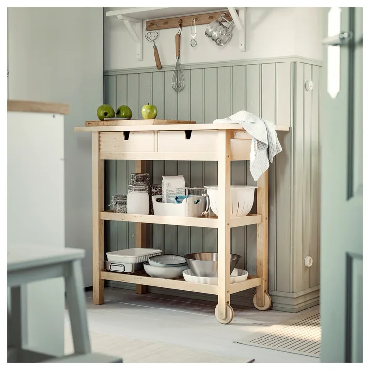 FÖRHÖJA Carrinho de cozinha - bétula 100x43 cm