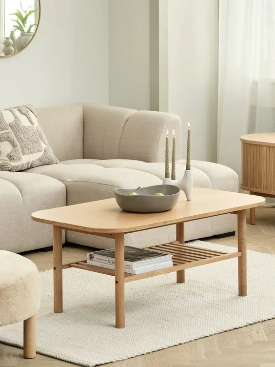 Mesa de centro LYNGVIG 60x110 c/prateleira carvalho natural | JYSK