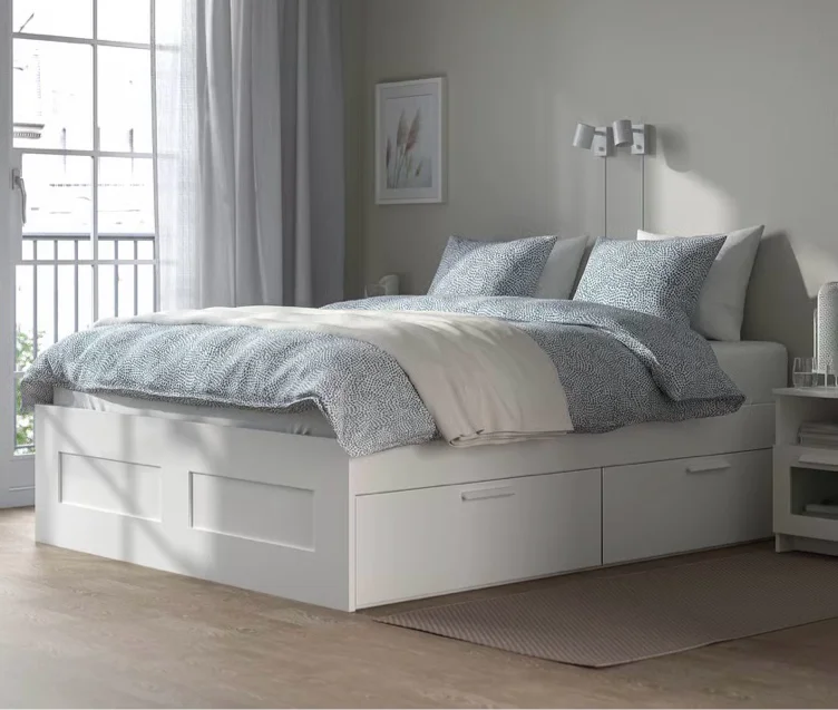 BRIMNES Estrutura cama c/arrumação - branco 160x200 cm