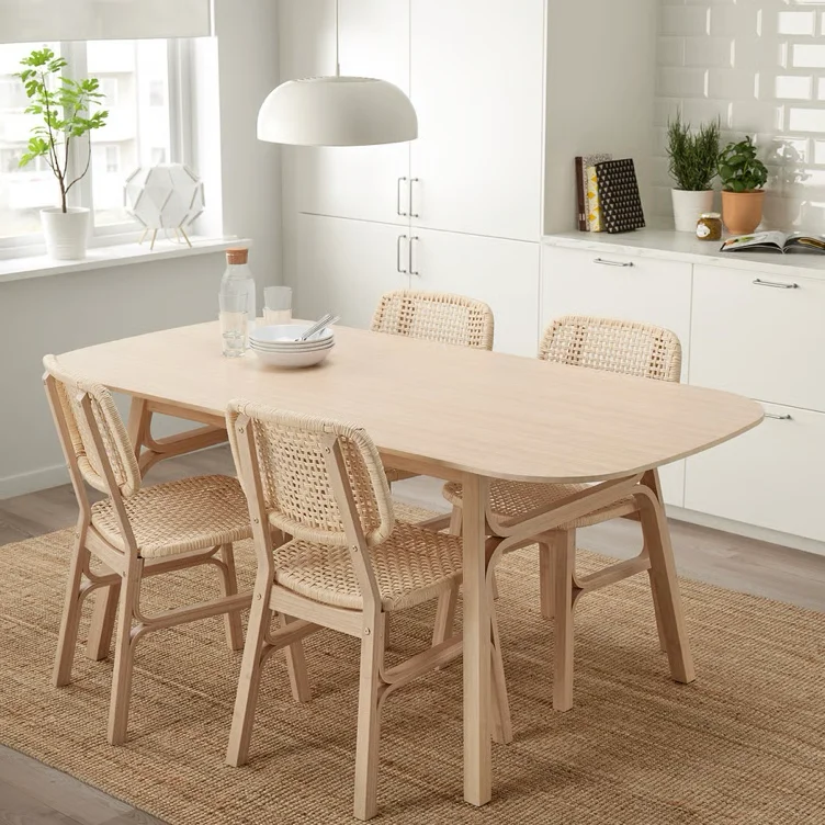 VOXLÖV / VOXLÖV Mesa e 4 cadeiras - bambu/bambu 180x90 cm