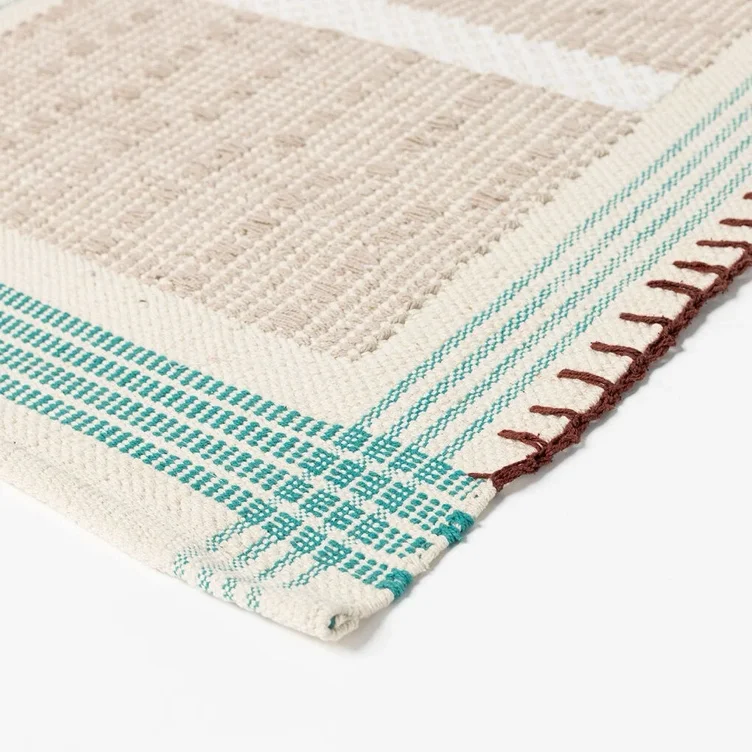 Passadeira WONJA taupe e azul 60x150cm